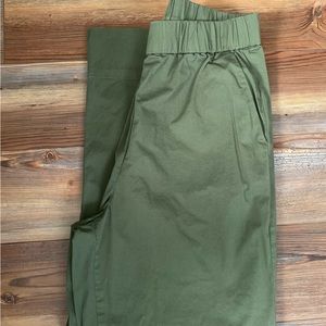 Easy Cotton Green Wide Leg Pants